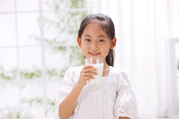 Girl drinking milk