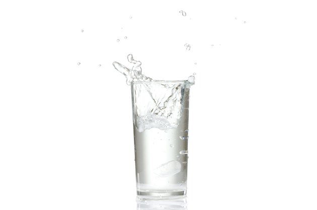 Water splashes in the glass