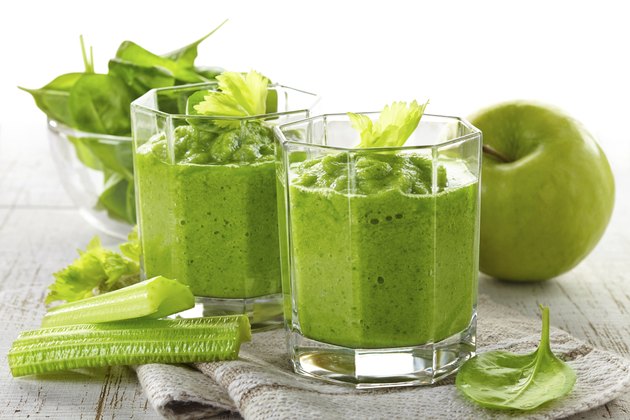 glass of green smoothie