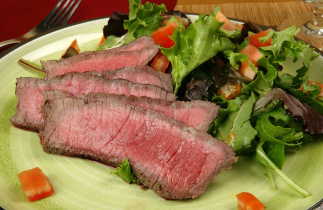 steak and salad