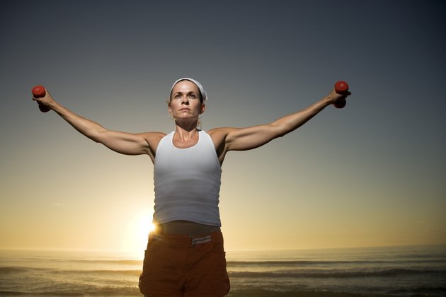 Woman lifting weights