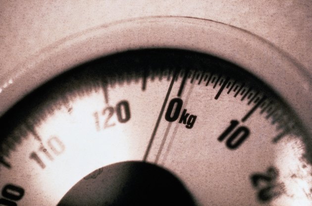 Close-up of a Metric Bathroom Scale