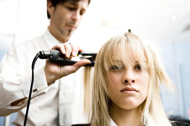 Hair stylist and client