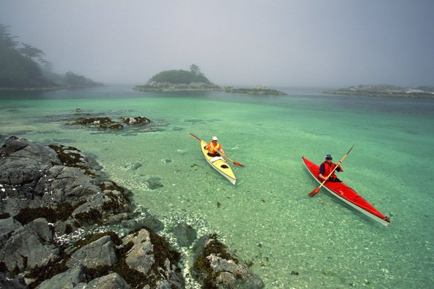People sea-kayaking