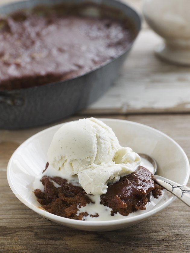 Indian Pudding with Vanilla Ice Cream