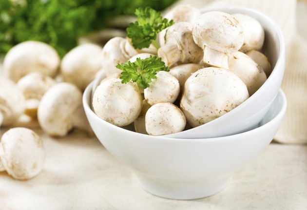 Fresh champignon mushrooms