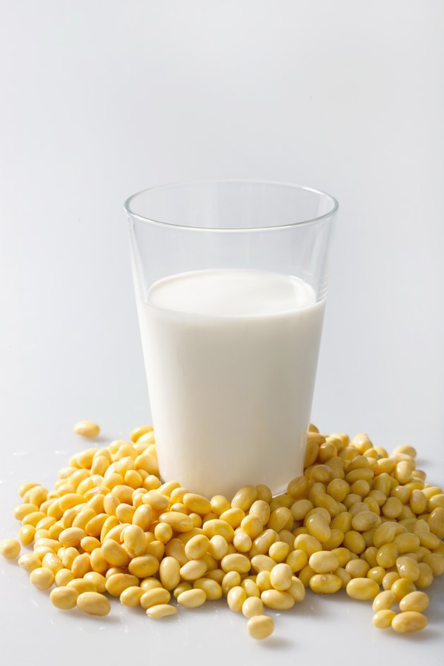 Cup of milk and soy beans