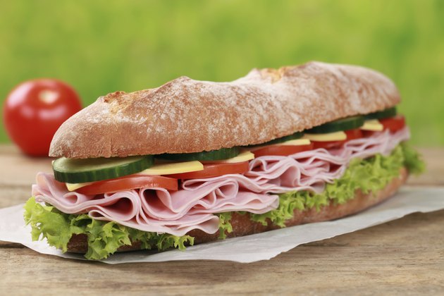 Baguette with ham