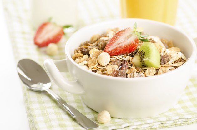Healthy breakfast with muesli