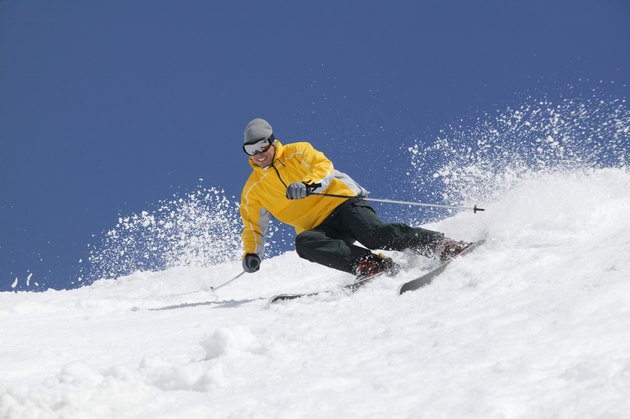 Man snow skiing
