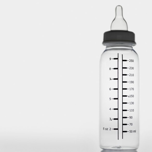 Close-up of a baby's bottle
