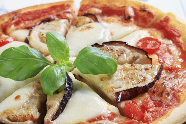Eggplant and cheese pizza