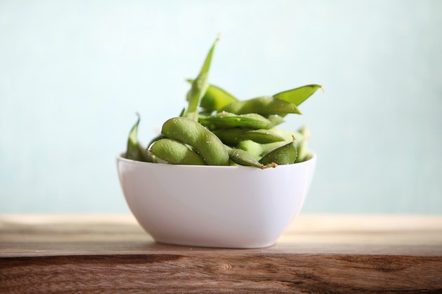 Edamame in a white dish