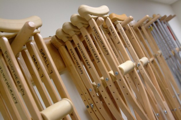 Rack of crutches.