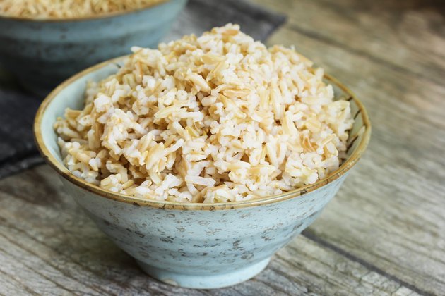 Cooked Brown Rice side view