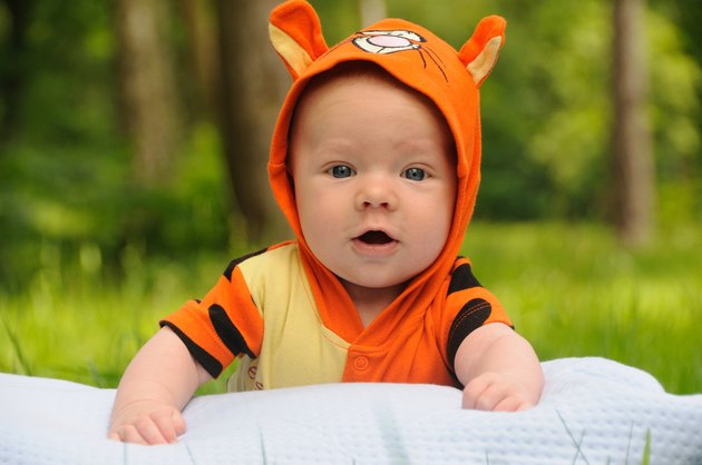 Baby in tigger outfit