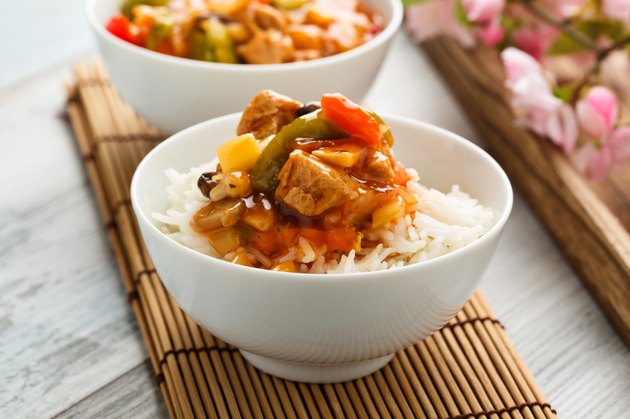 Rice with sweet and sour vegetables