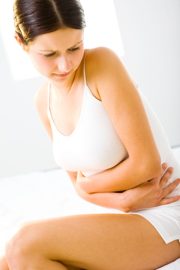 Woman with stomach ache
