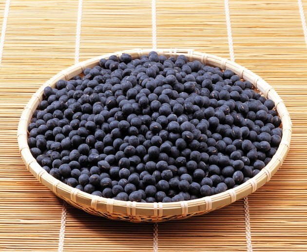 Black soybean in basket