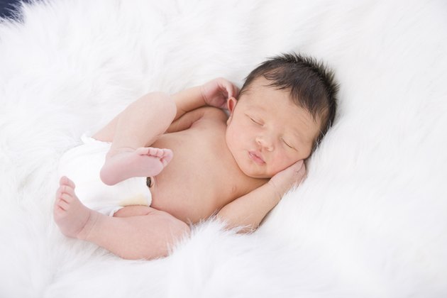 Precious Newborn Baby with Umbelical Cord