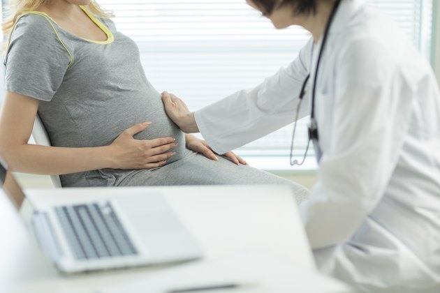 The pregnant woman who has an examination