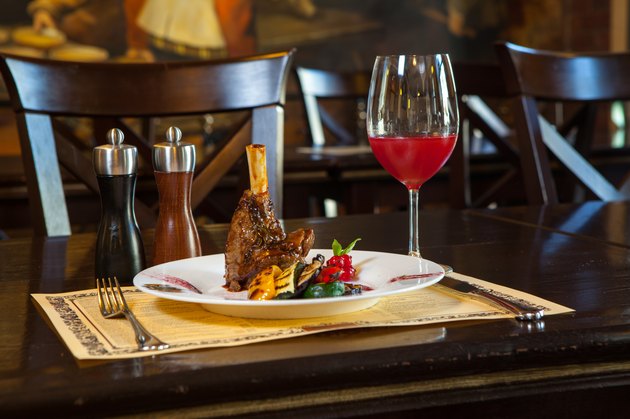 Appetizing roast pork on the table