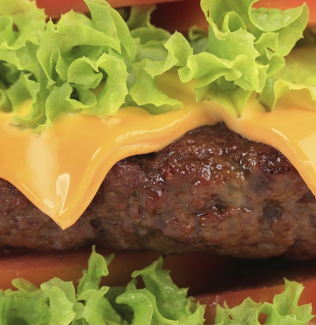 Big appetizing fast food hamburger.