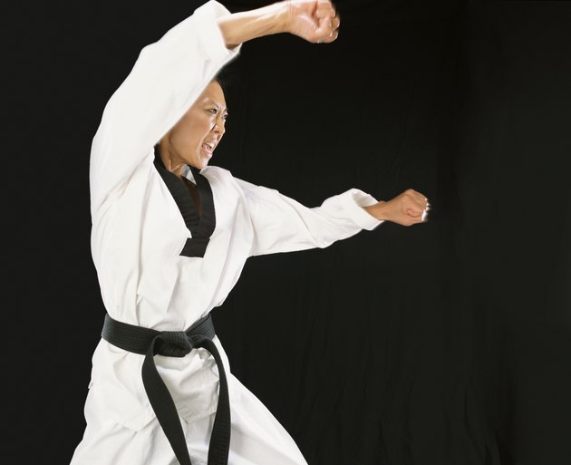 Young Woman in Karate Pose