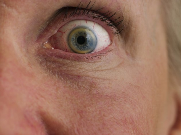 Macro shot of senior woman's eye