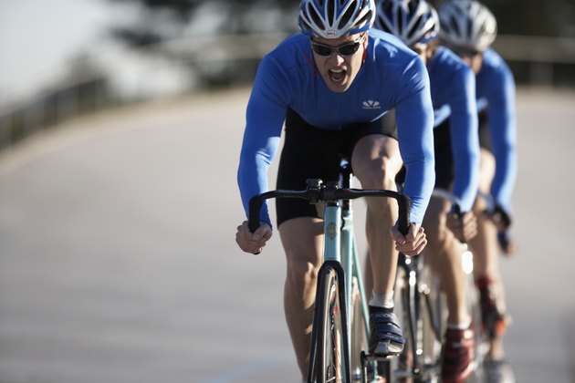 Cyclists in action