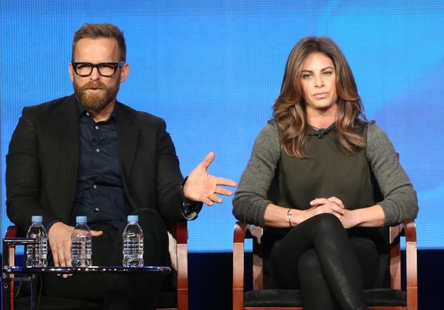 PASADENA, CA - JANUARY 06: Trainers Bob Harper and Jillian Michaels speak onstage at the “The Biggest Loser” panel discussion during the NBCUniversal portion of the 2013 Winter TCA Tour Day 3 at the Langham Hotel on January 6, 2013, in Pasadena, California. (Photo by Frederick M. Brown/Getty Images)