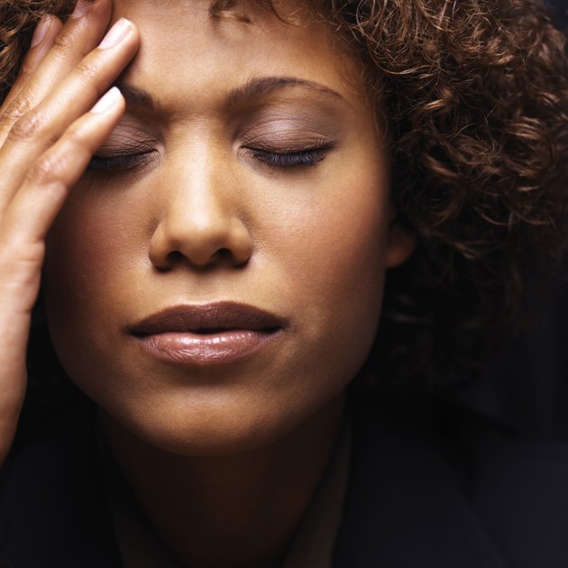 portrait of a young woman thinking