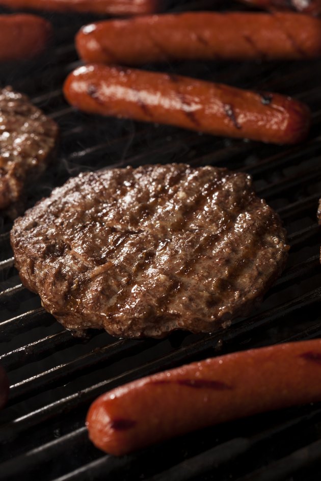 Hamburgers and Hot Dogs on the Grill