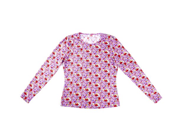 Colorful Floral Blouse Isolated on White