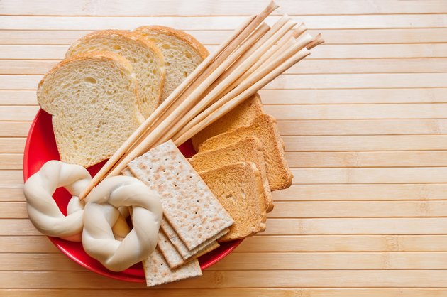 Assorted breads, breadsticks and baked goods