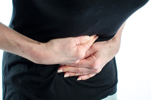 Woman with stomach ache
