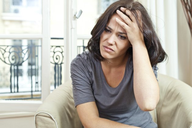 Nice woman and headache