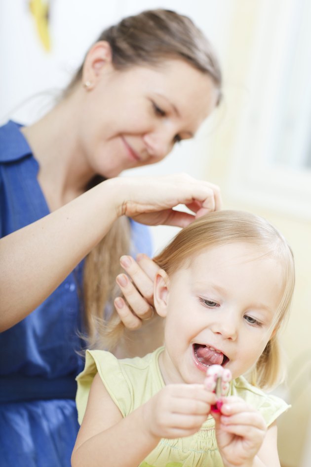 Mother and daughter at home