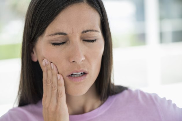 Woman suffering from a toothache