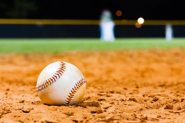 Little League Baseball Close Up at night