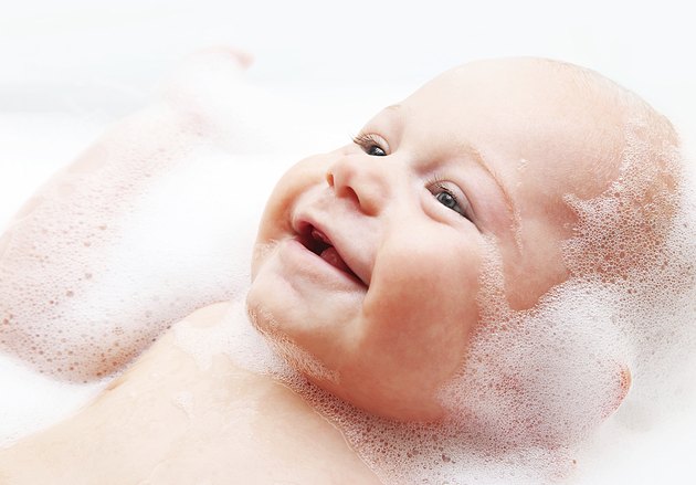 Little baby taking bath?