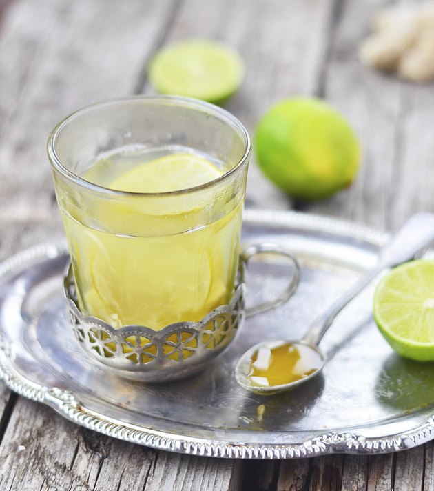 ginger ,lime and honey hot drink