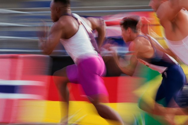 action shot of a men's sprint
