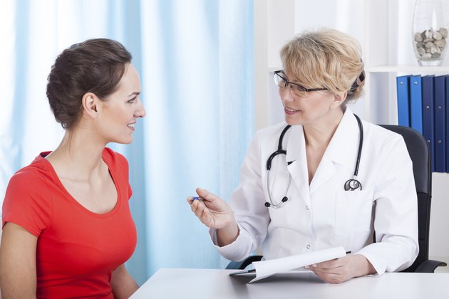 Happy patient at doctor's office