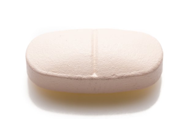 calcium tablet macro shot