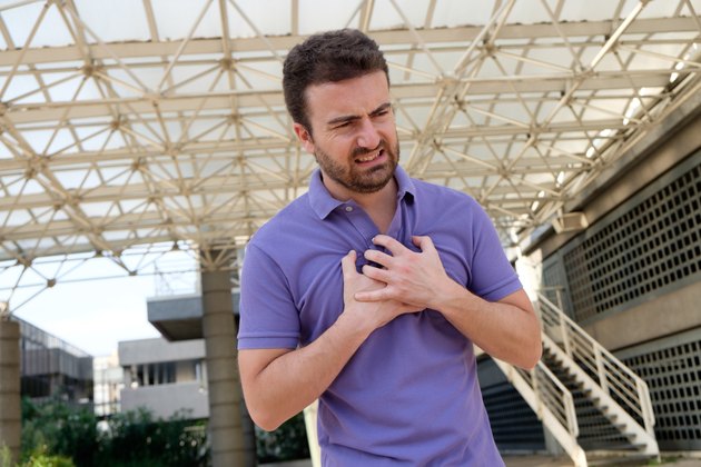 Man suffering for a sudden heart attack