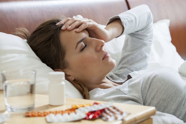 Woman suffering from flu