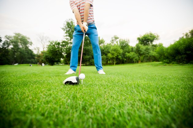 Golfer getting ready to take a shot