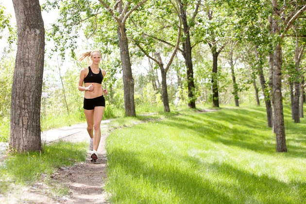 Portrait of woman jogging