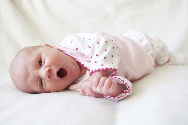Yawning Newborn baby